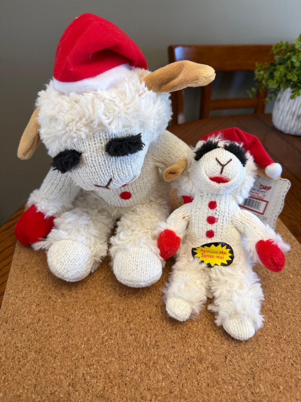 Multipet Holiday Lamb Chop Standing Plush Dog Toy Classic
